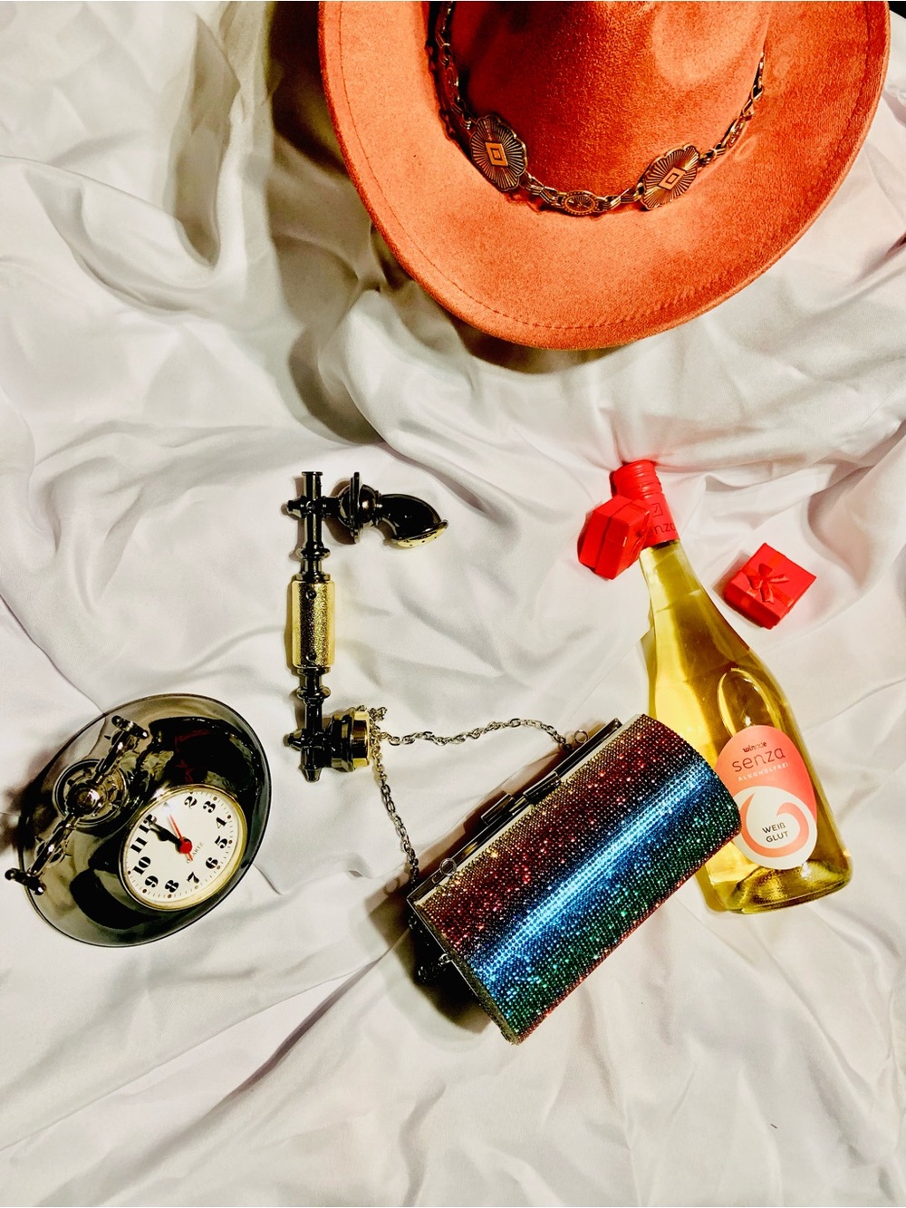 407:Sparkling Rainbow Rhinestone Clutch Purse